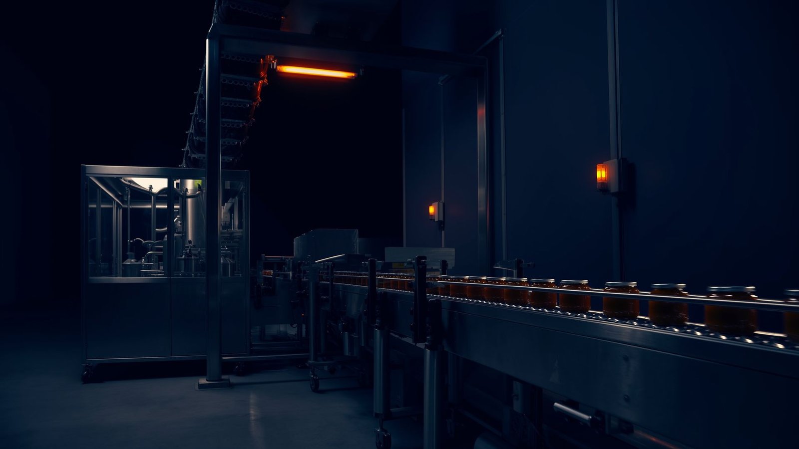 Filling line with jars